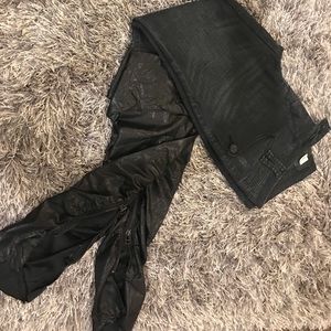 Jeans with Stacked GENUINE Leather
